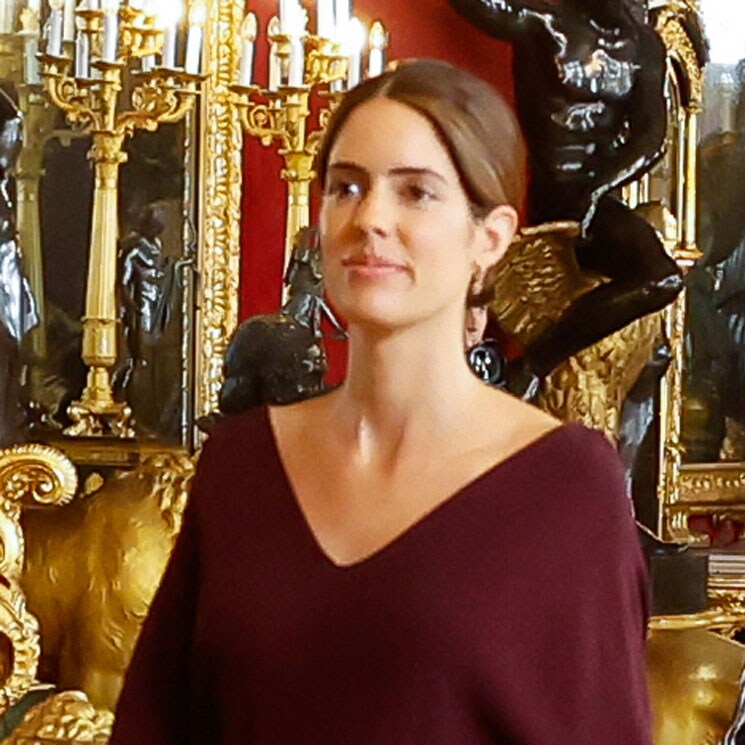 Sofía Palazuelo reaparece radiante en la recta final de su embarazo en el besamanos del Palacio Real