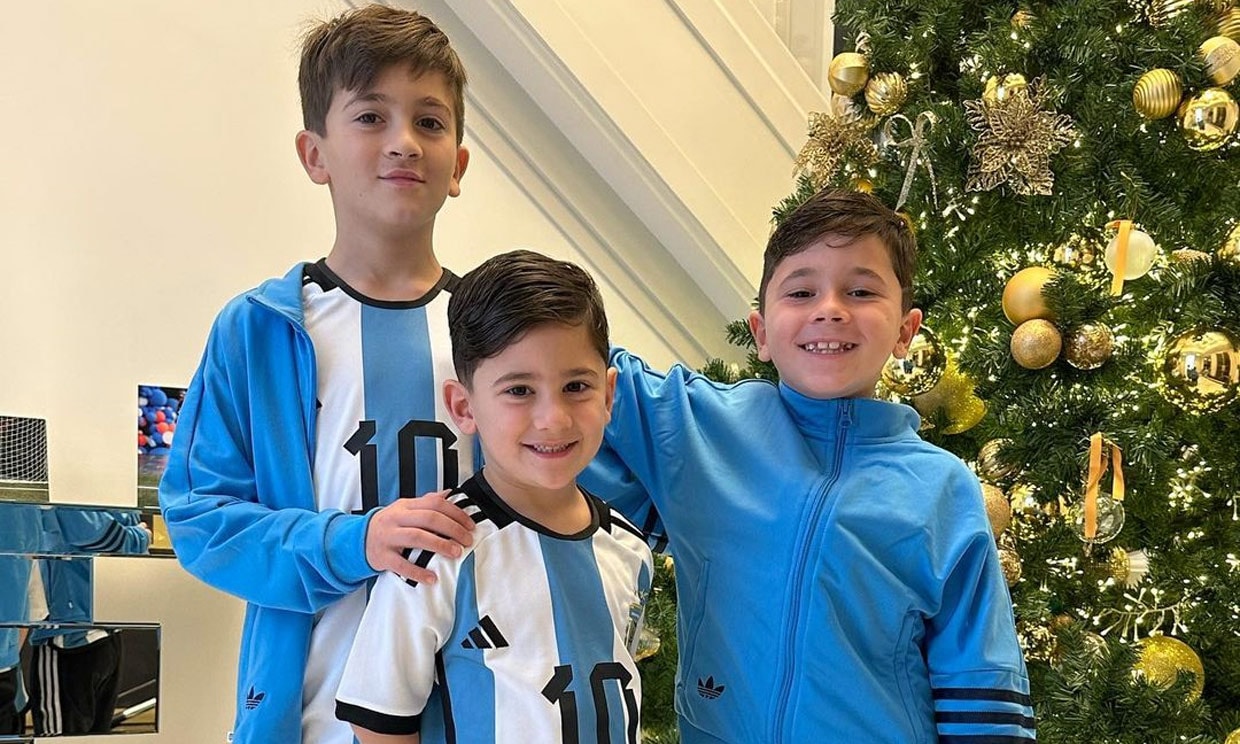 Los hijos de Messi, preparados para el Mundial de Qatar