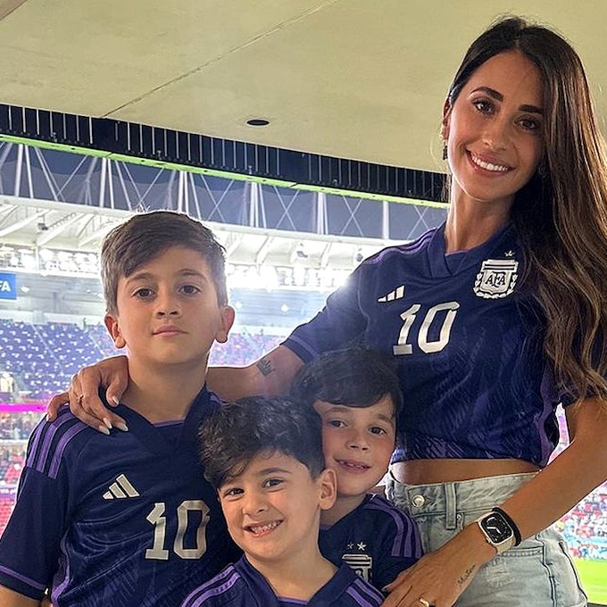 Antonela Roccuzzo y sus 3 hijos, el talismán de Messi en su último triunfo: 'Estoy muy feliz por compartir esto con ellos'