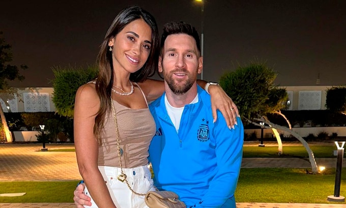 Messi y Antonela Roccuzzo en Qatar