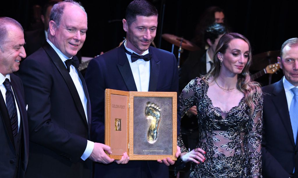 Alberto de Mónaco, Robert Lewandowski y Butragueño en la gala 'Golden Foot Awards'