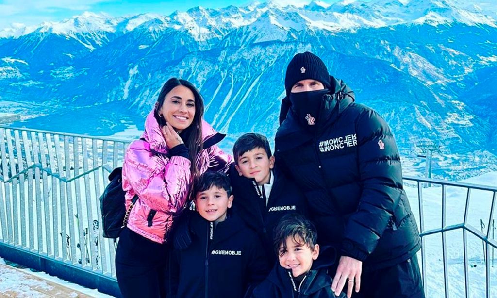 Baños en aguas calientes y esquí: la espectacular escapada de Leo Messi y Antonela Rocuzzo con sus hijos