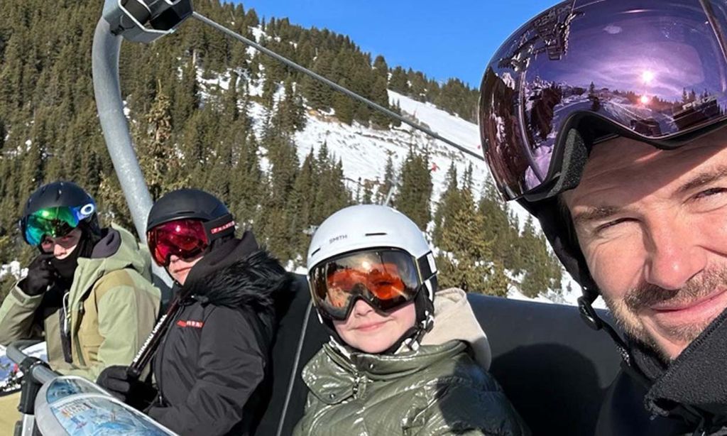 La destreza de los Beckham en la nieve con pirueta imposible incluida, ¿adivinas de quién?