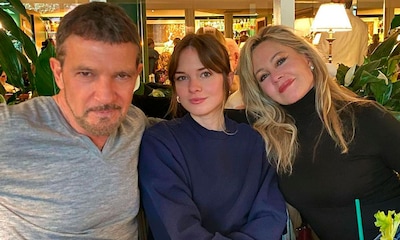 Antonio Banderas se reencuentra con Melanie Griffith y su hija Stella un día antes de los Oscar