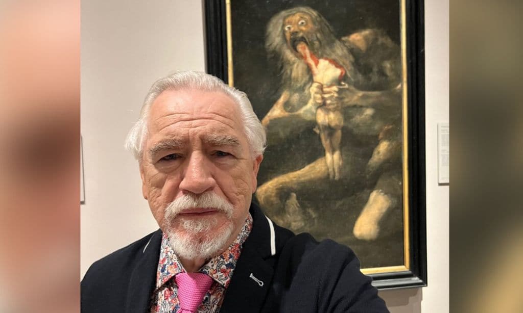 Brian Cox, (Succession), bromea en el Prado con una pintura de Goya