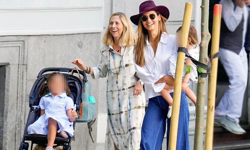 Ariadne Artiles y José María García Fraile, felices con su 'tropa' en su nueva vida en Madrid