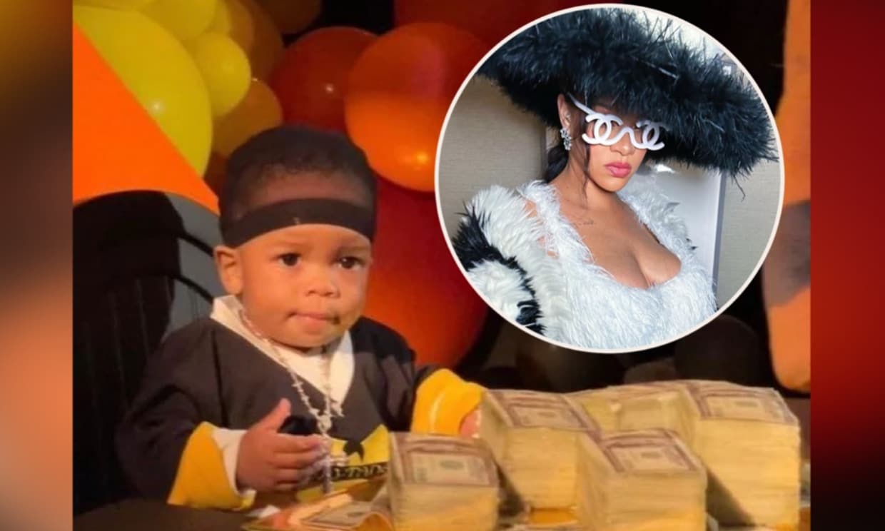 La comentada y polémica tarta de billetes en el cumple del hijo de Rihanna