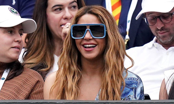 Shakira viendo a Alcaraz en Wimbledon
