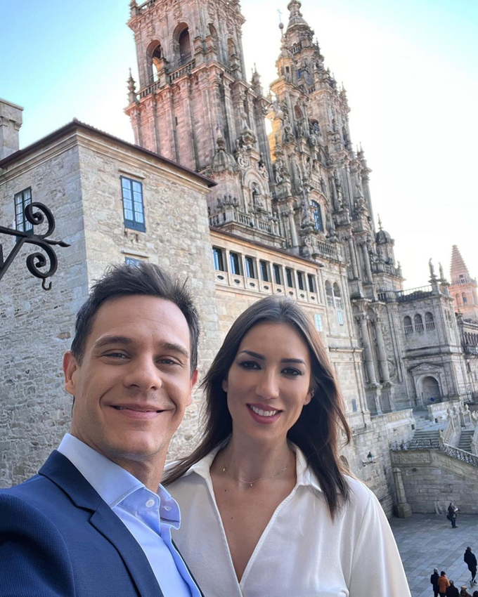 Patricia Pardo y Christian Gálvez en el Obradoiro