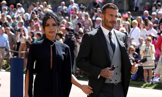 Victoria y David Beckham en la boda del príncipe Harry y Meghan Markle