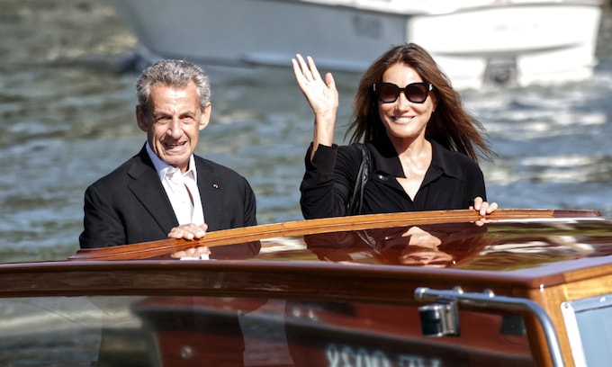 Carla Bruni y Nicolas Sarkozy en el Festival de Venecia