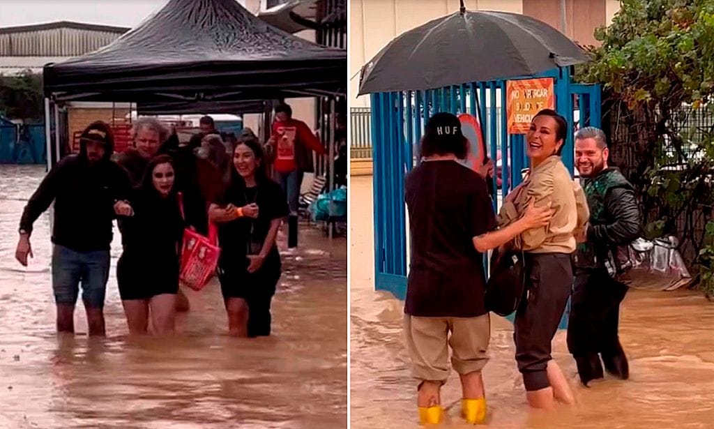 Las impactantes imágenes de Los Javis, Ana Milán y Alaska, evacuados por inundaciones en el plató de 'Mask Singer'