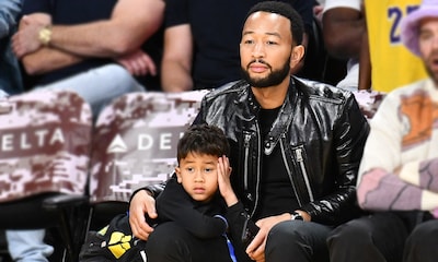 'Papi, me aburro': las simpáticas imágenes del hijo de John Legend viendo un partido de baloncesto