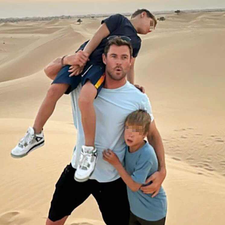 La aventura en el desierto de Chris Hemsworth con su familia mientras Elsa Pataky está en España