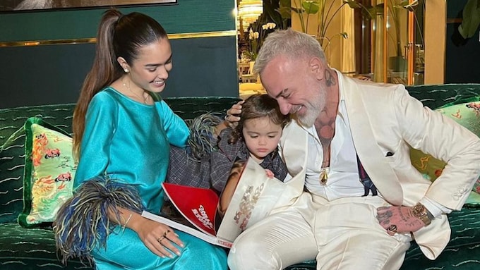 Gianluca Vacchi y Sharon Fonseca, con su hija