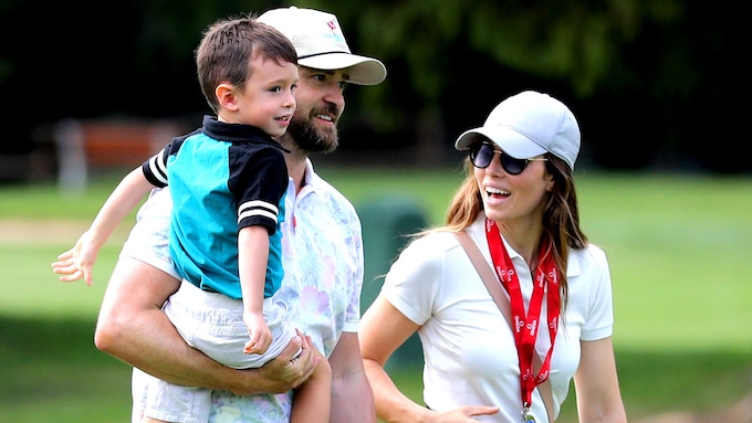 Justin Timberlake con su mujer y su hijo mayor