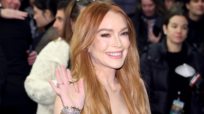 Lindsay Lohan llevaba un collar con el nombre de su hijo