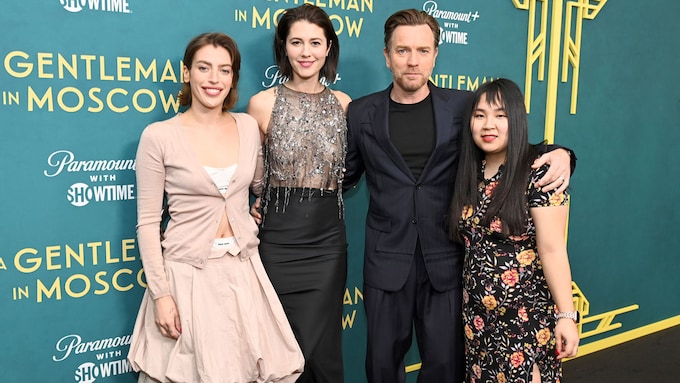 El actor con su esposa y dos de sus hijas