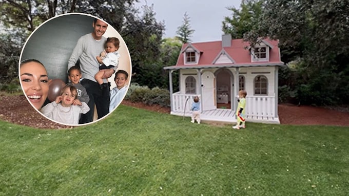 Alice Campello muestra la casa de juguete gigante de sus hijos en el jardín