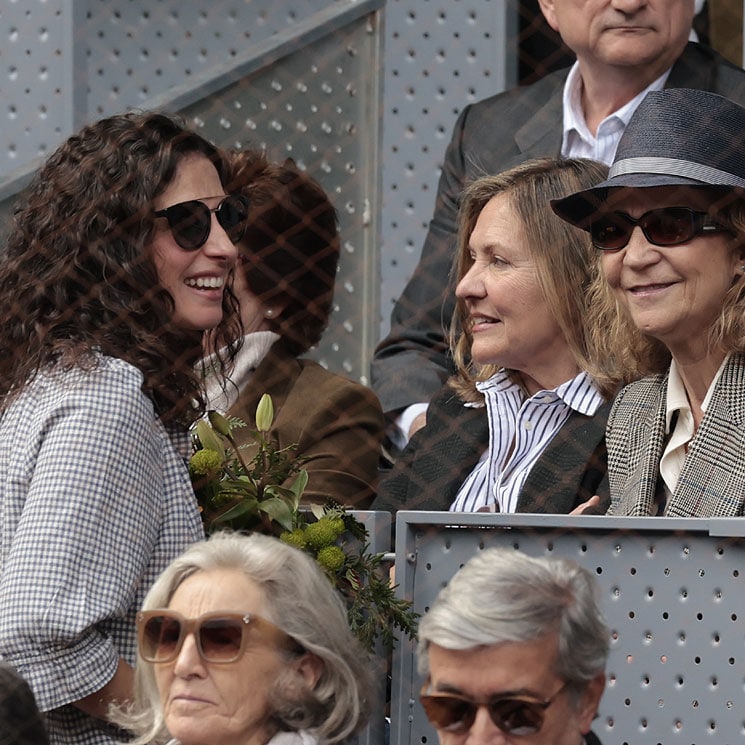 El cariñoso encuentro entre la familia de Rafa Nadal y la infanta Elena en el Madrid Mutua Open