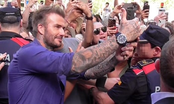 David Beckham revoluciona Barcelona: dos escenarios, muchos selfies y recuerdos de sus años en España