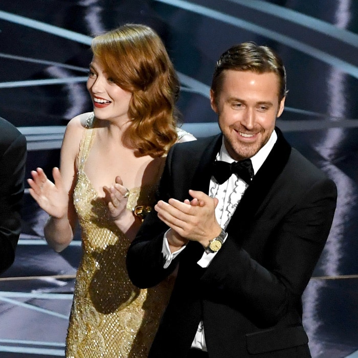 La cara de Ryan Gosling y sus compañeros tras el 'no' Oscar de 'La la land'