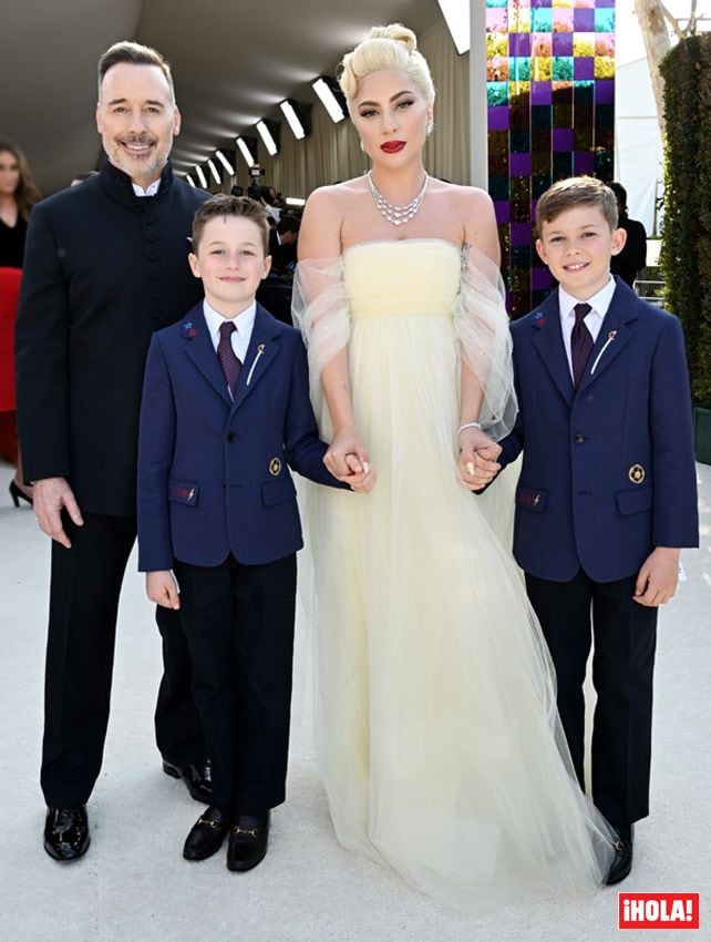 Lady Gaga con los hijos de Elton John