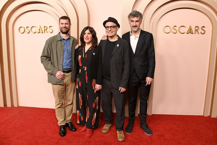 Ignasi Estapé, Sandra Tapia Díaz, Pablo Berger e Ibón Cormenzana en el almuerzo de los Oscar