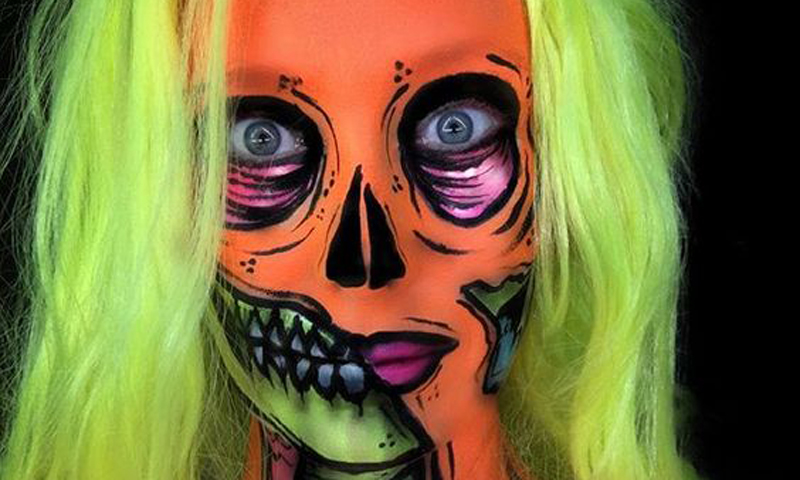 ¡Originalidad ante todo! Tres maquillajes con pinturas de neón para Halloween