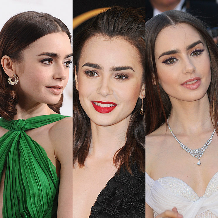 Tres maneras de lucir una melena 'midi', por Lily Collins