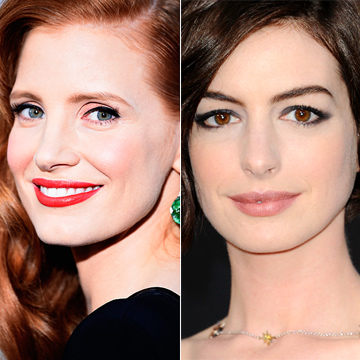 Jessica Chastain vs. Anne Hathaway: duelo 'beauty' sobre la alfombra roja