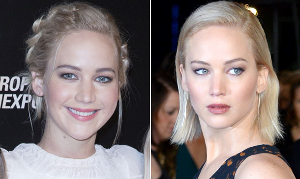 Jennifer Lawrence: pelo suelto 'vs.' recogido, ¿con cuál te quedas?