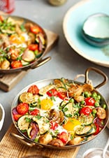 Huevos con verduras al curry