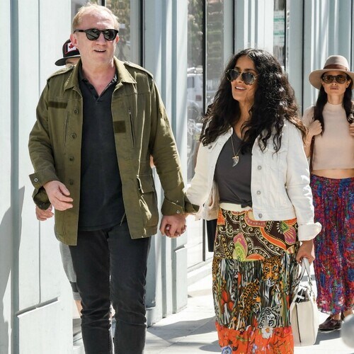 Shopping spree! Salma Hayek hits Rodeo Drive with stepchildren Mathilde and Augustin
