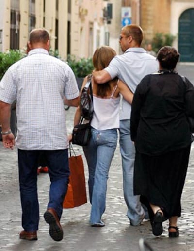 Brad Pitt y Jennifer Aniston, romántico paseo por las históricas calles de Roma