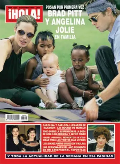 Brad Pitt y Angelina Jolie posan en familia en la revista ¡Hola!