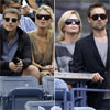 Charlize Theron y Stuart Townsend y Josh Harnett con Sophia Lie aderezan de glamour el Open de Tenis de Estados Unidos