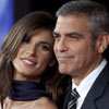 George Clooney y Elisabetta Canalis, todo amor sobre la alfombra roja de Roma