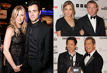 Justin Theroux y Jennifer Aniston acaparan todas las miradas en una gala homenaje al actor Robert Downey Jr.