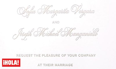 En exclusiva, la invitación de boda de Sofía Vergara y Joe Manganiello