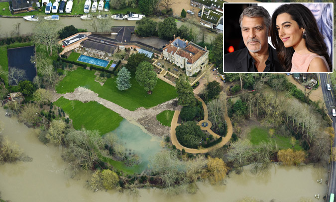 La mansión del matrimonio Clooney, afectada por las inundaciones del río Támesis
