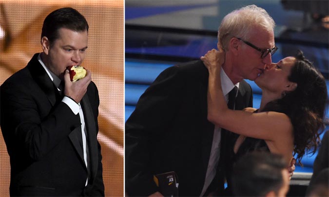 Matt Damon y su manzana, sandwiches de mantequilla de cacahuete... ¿los Emmy no eran unos premios?