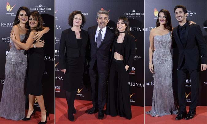 Penélope Cruz y Chino Darín, al estreno de 'La reina de España' en familia