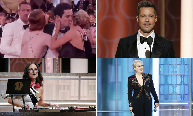 La aparición sorpresa de Brad Pitt, la cobra de Emma Stone y la emoción de los premiados en la gran fiesta de Hollywood