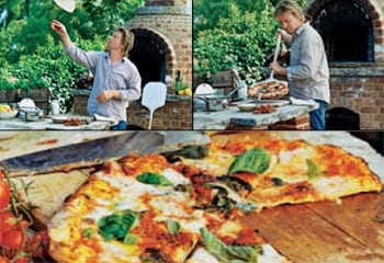 Pizza de mozzarella y albahaca, por Jamie Oliver