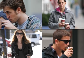 Robert Pattinson, Katie Holmes, Josh Hartnett... con el café de paseo