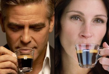 George Clooney y Julia Roberts... ¡pasión por el café!