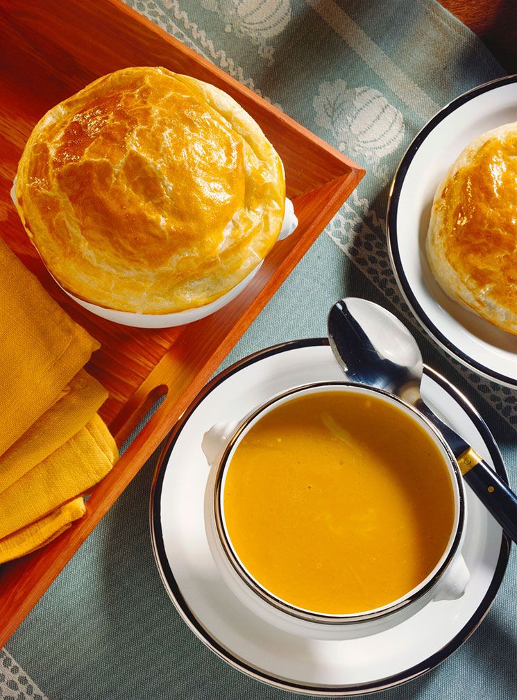 Crema de calabaza con hojaldre