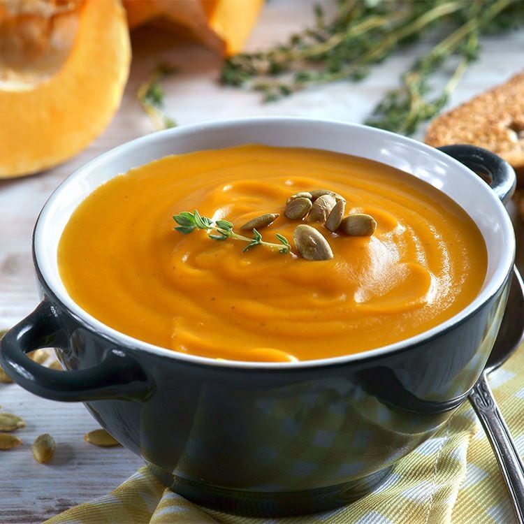 Salmorejo de calabaza y sus pipas