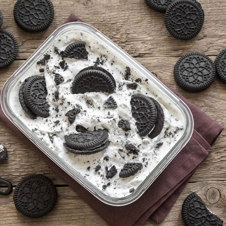 Helado casero de galletas Oreo